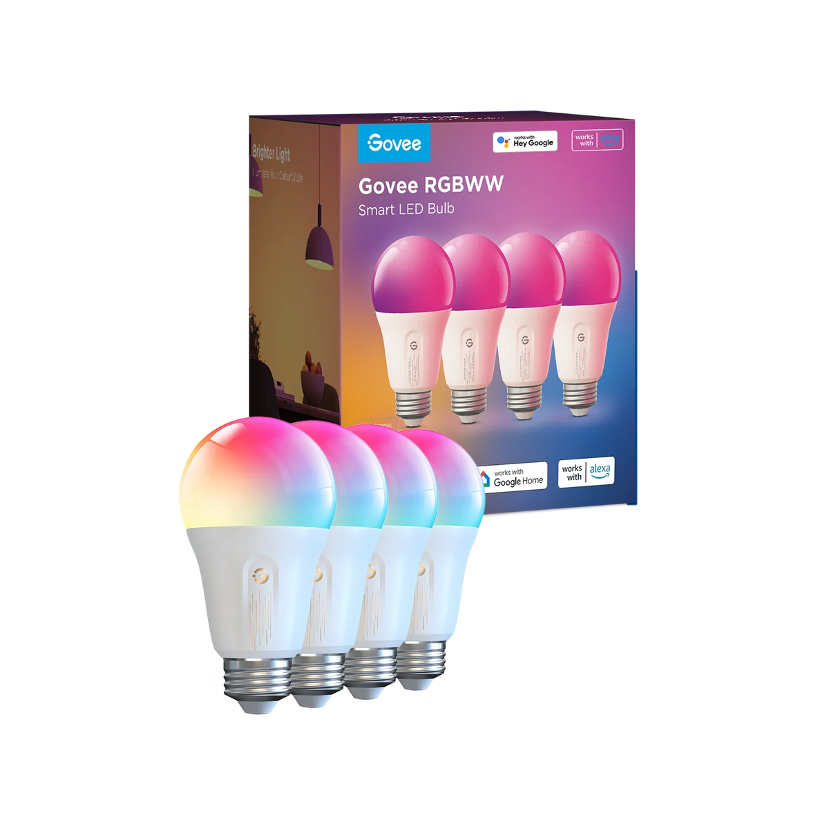 Govee A19 Smart RGBWW Bulbs E26 1200lm