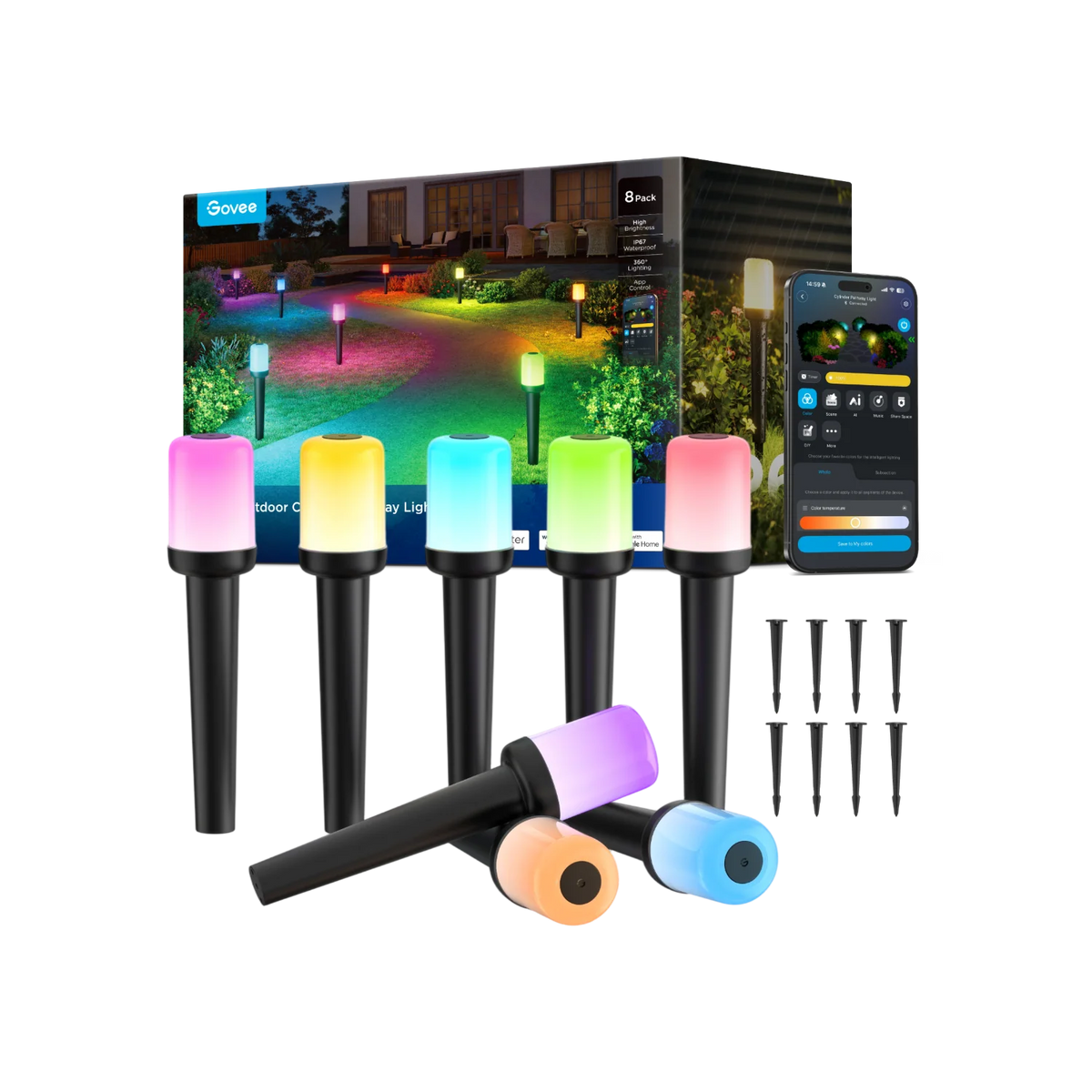 Govee Outdoor Cylinder Pathway Lights