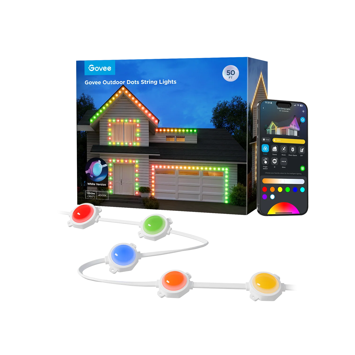Refurbished Govee Outdoor Dot String Lights