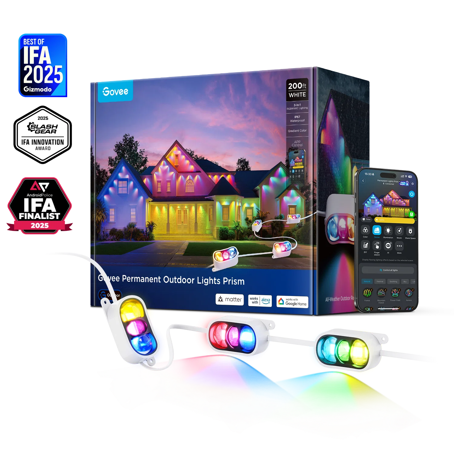 Refurbished Govee Permanent Outdoor Lights Prism