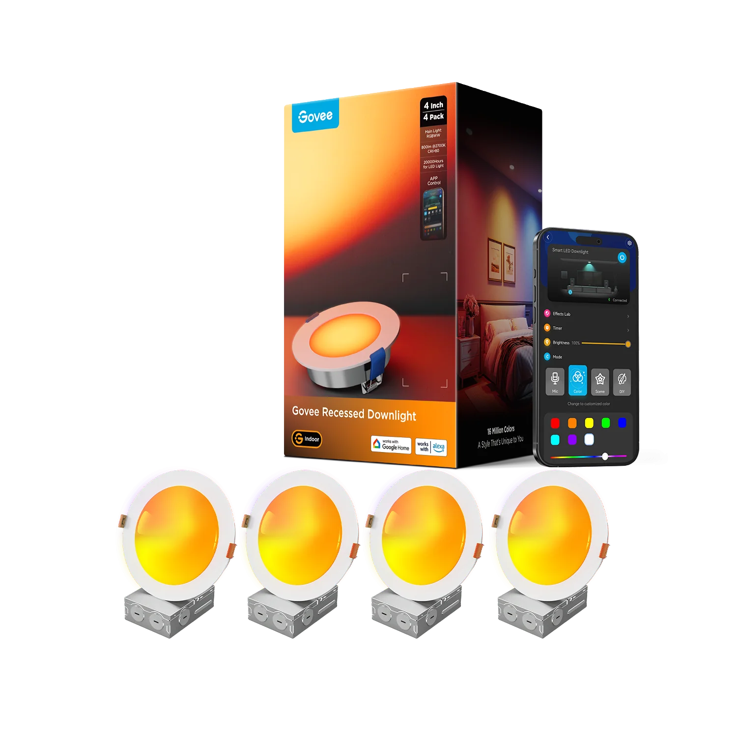 Govee 4-Inch Smart Recessed Lighting