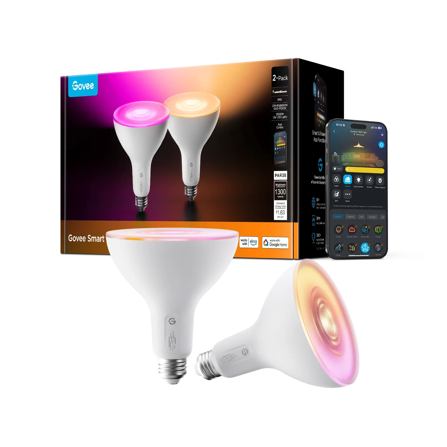 Govee PAR38 Smart Outdoor Bulb E26 1300lm