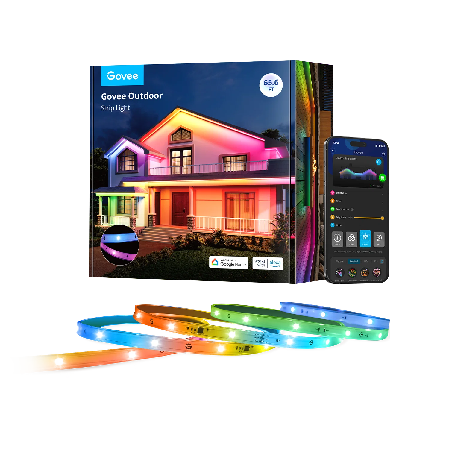 Govee Wi-Fi RGBIC Outdoor Strip Lights
