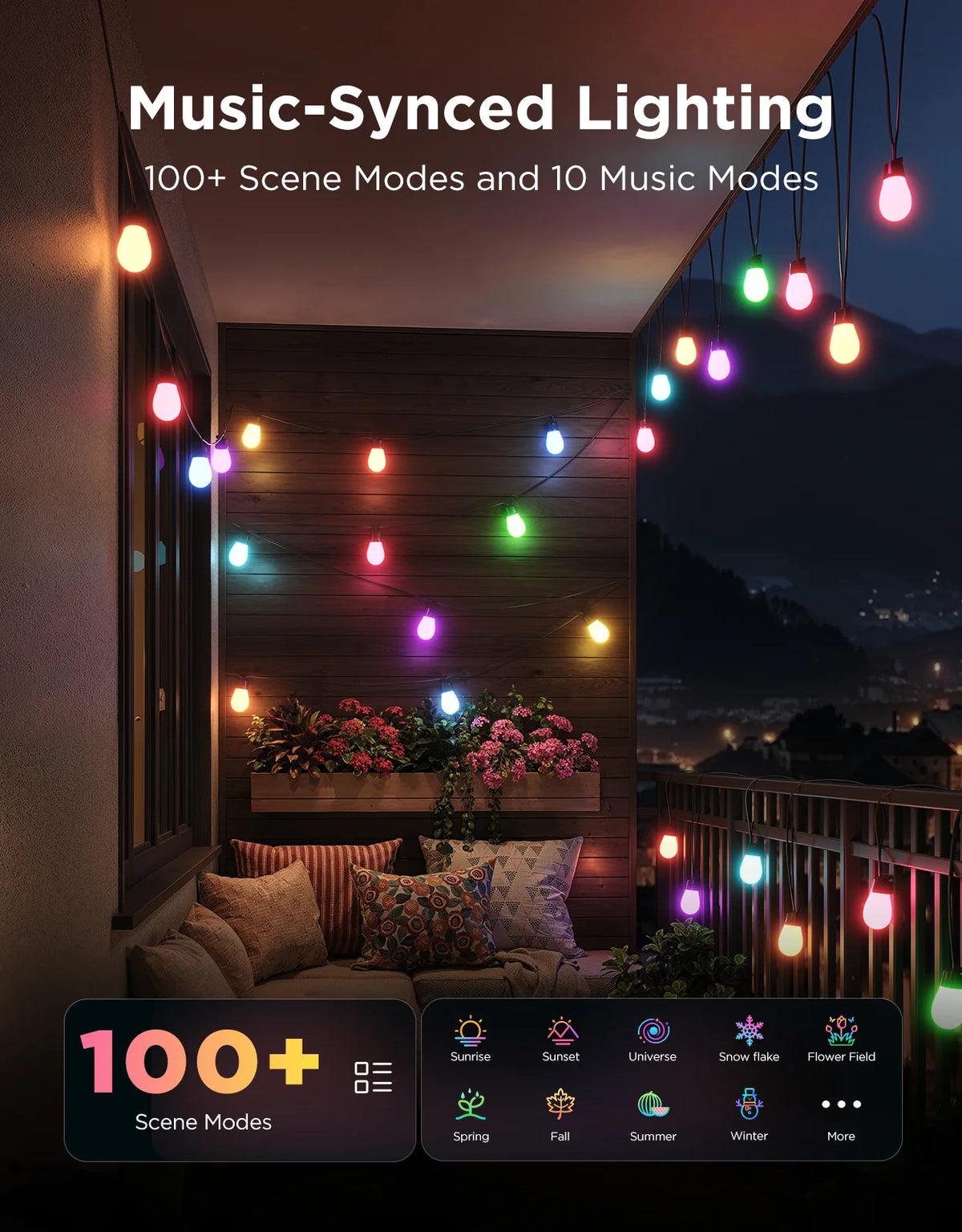 Refurbished Govee Smart Outdoor S14 Bulb String Lights 2